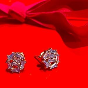 🩵✨ PRICE DROP!🔥925 Sterling Silver Baguette Stone Stud Earrings